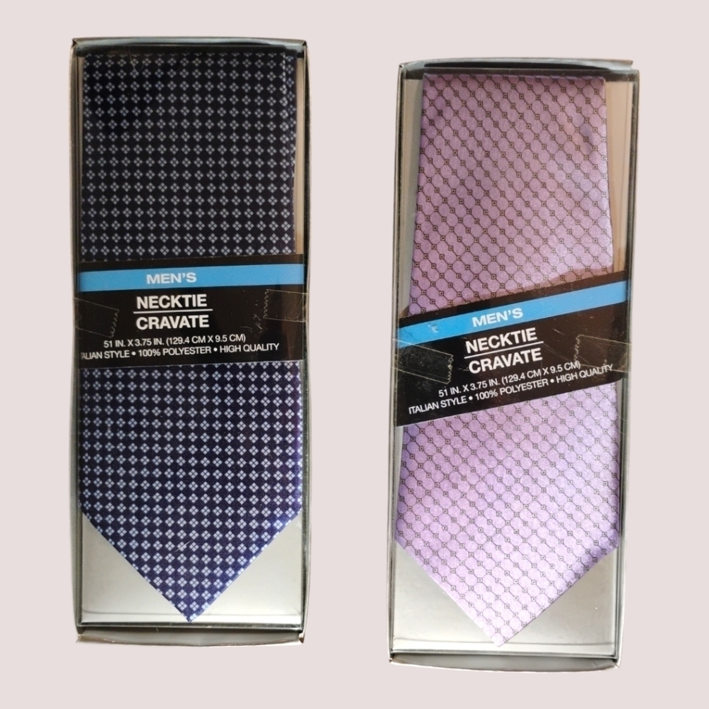 (Lot of 2)Vintage Italian Style High Quality Men's Neckties. C277​​​​​​